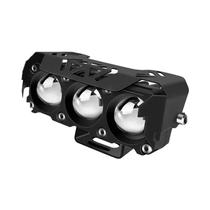 Farol De LED Dupla Cor Para Motocicleta, Luz Alta/Baixa, Lâmpadas De Neblina 12V 24V, Mini Farol De