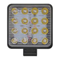 Farol de Milha 16 Leds Quadrado 11.2w Universal 6000K 12v 24v Tiger Auto tg 0802033 Farol de Milha 16 Leds Quadrado 11.2w Universal 6000K 12v 24v Tiger Auto tg 0802033