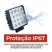 Farol De Milha 48w Quadrado 16 Leds Bivolt Agrícola Trator Farol De Milha 48w Quadrado 16 Leds Bivolt Agrícola Trator