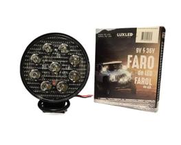 Farol De Milha 9 Leds 27W Redondo Luxled