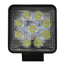 Farol De Milha 9 Leds Quadrado Universal 27W 6000K 12V 24V T