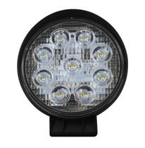 Farol de Milha 9 Leds Redondo 27w Universal 6000K 12v 24v Tiger Auto tg 0802001