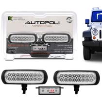 Farol de Milha Auxiliar 16 LEDs Azul Strobo AP949 Bivolt Autopoli