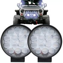 Farol De Milha Auxiliar - 42W - Redondo 6000K - 14 Leds