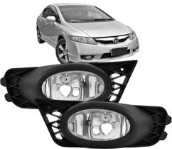 Farol de Milha Auxiliar Neblina Honda Civic 2009 2010 2011 Com Grade Par 2 peças