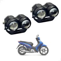Farol de Milha Auxiliar Neblina Led 20w 12v 24v Honda Biz 125 2001 2002 2003 2004 2005 até 2019
