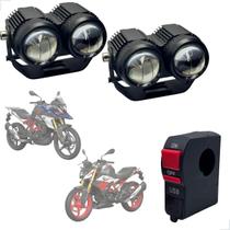 Farol de Milha Auxiliar Neblina Led 20w 12v + Botão On/ Off Usb BMW G310GS G310R Farol de Milha Auxiliar Neblina Led 20w 12v + Botão On/ Off Usb BMW G310GS G310R