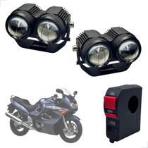 Farol de Milha Auxiliar Neblina Led 20w 12v + Botão On/ Off Usb GSX 750F 2000 até 2009