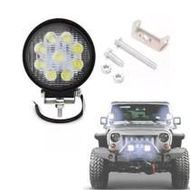 Farol de milha auxiliar redondo 9 leds 27w universal cinoy