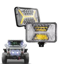 Farol de milha auxiliar retangular com seta 18leds 96w cinoy