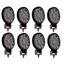Farol De Milha Kit 8 Led Iluminação Auxiliar Redondo Mini 27w Off-road LE-6710 p/ off-road luz noturna