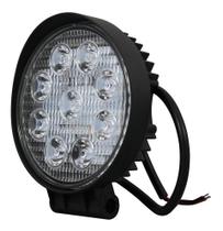 Farol de milha led 12/24v 27w 9 leds 6000k redondo fino
