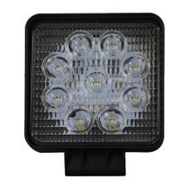 Farol de Milha LED 27W 6000K 12V/24V Bivolt 9 LEDs Quadrado Universal - Tiger Farol de Milha LED 27W 6000K 12V/24V Bivolt 9 LEDs Quadrado Universal - Tiger