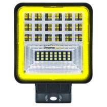 Farol de milha led 7d quadrado 42 leds 12-80v com seta âmbar