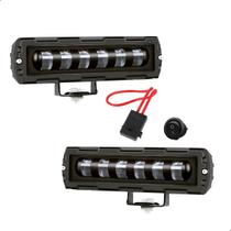 Farol de Milha Led Automotivo 30W 6500K Lente Flood 6 polegadas c Porta Fusível e Botão Liga Desliga - PAR