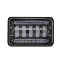 Farol de Milha LED Retangular H4 80W Com DRL Alto Baixo Chip Cree Universal 12V 24V Off Road 6000K