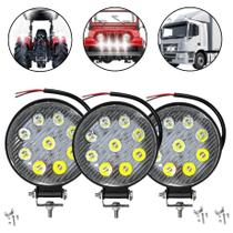 Farol De Milha Led Universal 12/24v 9 Leds 6000k 3 Unidades