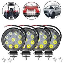 Farol De Milha Led Universal 12/24v 9 Leds 6000k 4 Unidades Farol De Milha Led Universal 12/24v 9 Leds 6000k 4 Unidades