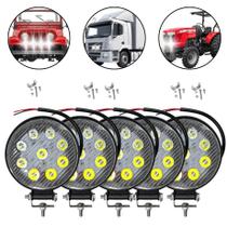Farol De Milha Led Universal 12/24v 9 Leds 6000k 5 Unidades Farol De Milha Led Universal 12/24v 9 Leds 6000k 5 Unidades