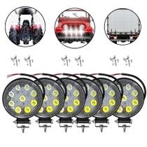 Farol De Milha Led Universal 12/24v 9 Leds 6000k 6 Unidades Farol De Milha Led Universal 12/24v 9 Leds 6000k 6 Unidades