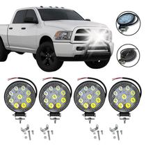 Farol De Milha Led Universal Caminhonete 6000k 4 Unidades