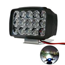 Farol de Milha Retangular com 15 Leds Brancos de Alto Brilho