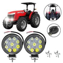 Farol De Milha Trator 6000K 12/24V 2 Unidades Luz Branca 27W