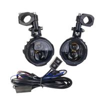 Farol De Moto LED De Duas Cores 100W Luzes De Neblina Auxiliares Spotlight Lanterna Moto