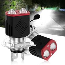 Farol De Moto LED De Duas Cores H4 H6 BA20D CSP Com Feixe Alto E Baixo, Lâmpada De Neblina Branca E