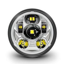 Farol de motocicleta TRUE MODS 5.75 5-3/4 Harley LED Chrome