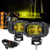 Farol de neblina LED Auxbeam 4 polegadas 60W âmbar para caminhão SUV ATV
