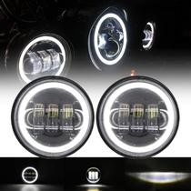 Farol de neblina SKUNTUGUANG LED de 4,5 polegadas com olhos de anjo para motocicleta Farol de neblina SKUNTUGUANG LED de 4,5 polegadas com olhos de anjo para motocicleta