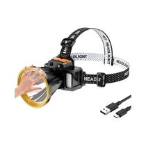 Farol De Pesca LED Recarregável USB Super Brilhante Poderoso 18650 Lanterna Com Sensor De Cabeça