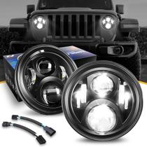 Farol de projetor LED NUVISION LIGHTING para Jeep Wrangler