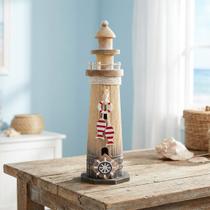 Farol Decoração Náutico Artesanal Casa Praia Marítimo 33cm