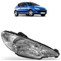 Farol Dianteiro 206 1999 2000 2001 2002 2003 Máscara Cromada Lente Estriada Acrílico Farol Dianteiro 206 1999 2000 2001 2002 2003 Máscara Cromada Lente Estriada Acrílico