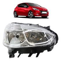 Farol Dianteiro 208 2013 A 2016 Máscara Cromada