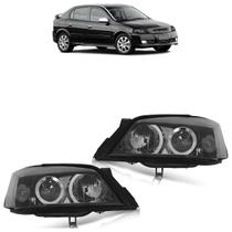 Farol Dianteiro Astra 2003 A 2011 Liso Acrílico Máscara Negra