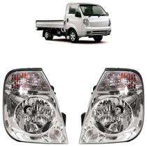 Farol Dianteiro Bongo 2006 2007 2008 2009 2010 2011 A 2012 Máscara Cromada Lente Lisa Acrílico