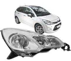 Farol Dianteiro Citroen C3 2013 Até 2020 Ds3 2012 até 2015 Manual Cromado Farol Dianteiro Citroen C3 2013 Até 2020 Ds3 2012 até 2015 Manual Cromado