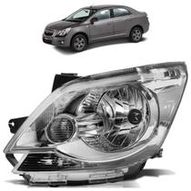 Farol Dianteiro Cobalt 2012 2013 2014 2015 Máscara Cromada Lente Lisa Acrílico