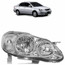 Farol Dianteiro Corolla 2005 2006 2007 2008 2009 Máscara Cromada Lisa Acrílico Foco Duplo