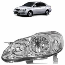 Farol Dianteiro Corolla 2005 2006 2007 2008 2009 Máscara Cromada Lisa Acrílico Foco Duplo