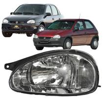 Farol Dianteiro Corsa 2000 até 2008 Serve 1994 até 1999 Classic Cromado Lente Vidro