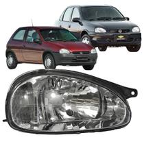 Farol Dianteiro Corsa 2000 até 2008 Serve 1994 até 1999 Classic Cromado Lente Vidro
