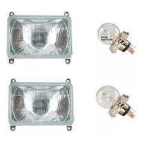 Farol dianteiro direito e esquerdo retangular com lampada