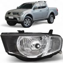 Farol Dianteiro Esquerdo Mitsubishi L200 2007 2008 2009 2010 2011 2012 2013 2014 2015 2016 Foco Simples Pisca Cristal Motorista