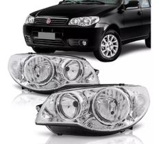 Farol Dianteiro Esquerdo Palio G3 Máscara Cromada 2003 a 2016 - DFEB