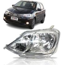 Farol Dianteiro Etios 2013 14 15 16 17 Cromado Foco Simples Carcaça Cinza Farol Dianteiro Etios 2013 14 15 16 17 Cromado Foco Simples Carcaça Cinza