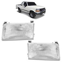 Farol Dianteiro F1000 1997 1998 1999 2000 Máscara Cromada Lente Estriada Acrílico